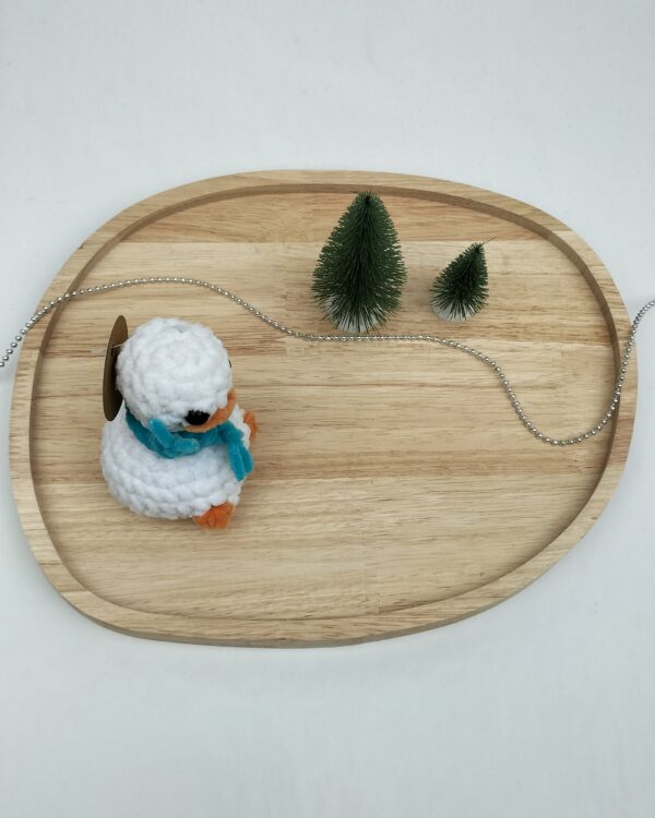 Knuffel gek eendje (wit met blauwe sjaal)