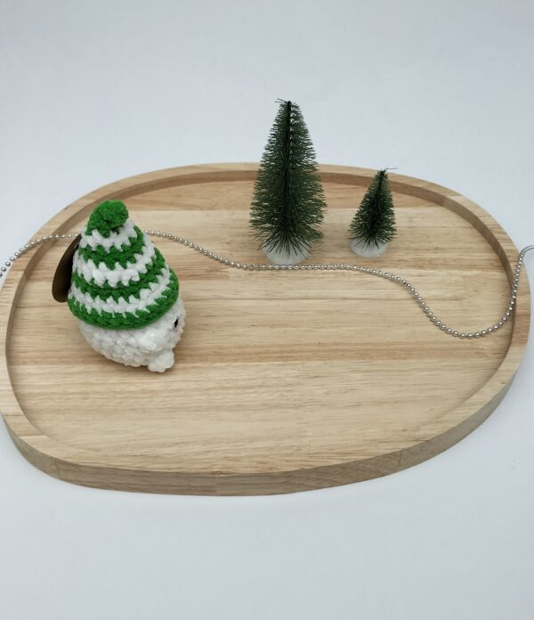 IMG20251103160354 Knuffel mushi met muts klein (groen-wit)