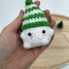 IMG20251103160401 Knuffel mushi met muts klein (groen-wit)