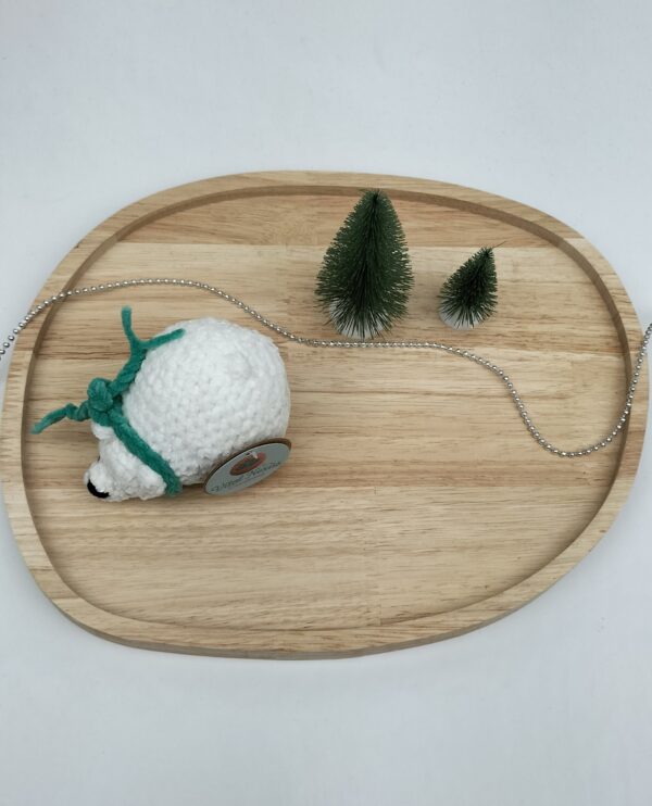 Knuffel slapende ijsbeer klein (donker zeegroene sjaal)