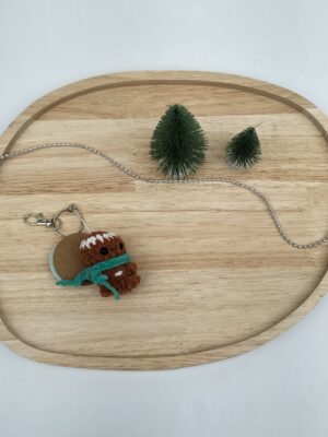 Sleutelhanger peperkoekmannetje (donker zeegroen)