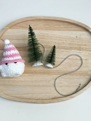 Knuffel mushi met muts klein (roze-wit)