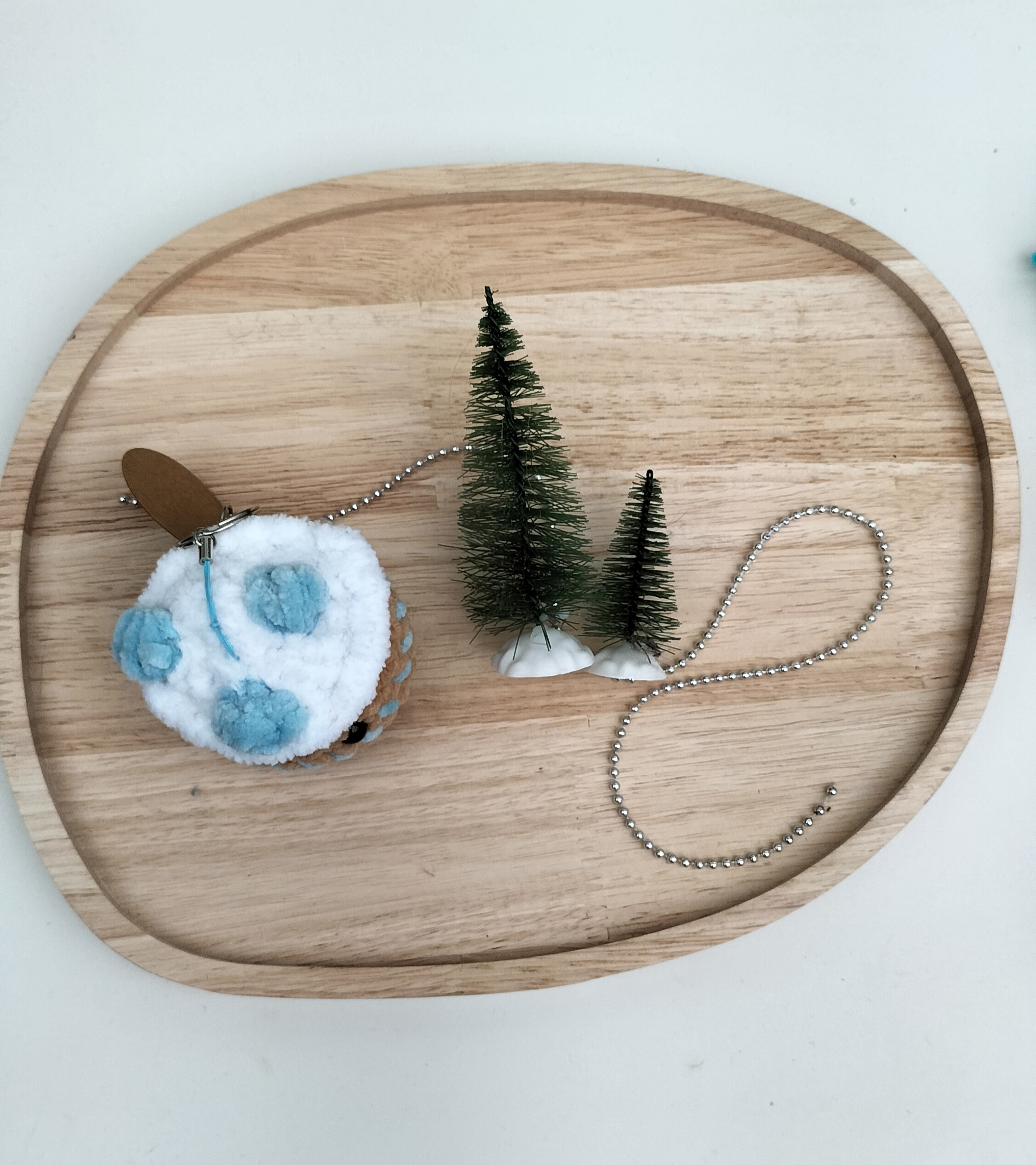 Oplus_131106 Sleutelhanger cupcake (licht blauw)