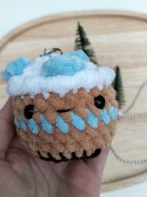 Sleutelhanger cupcake (licht blauw)