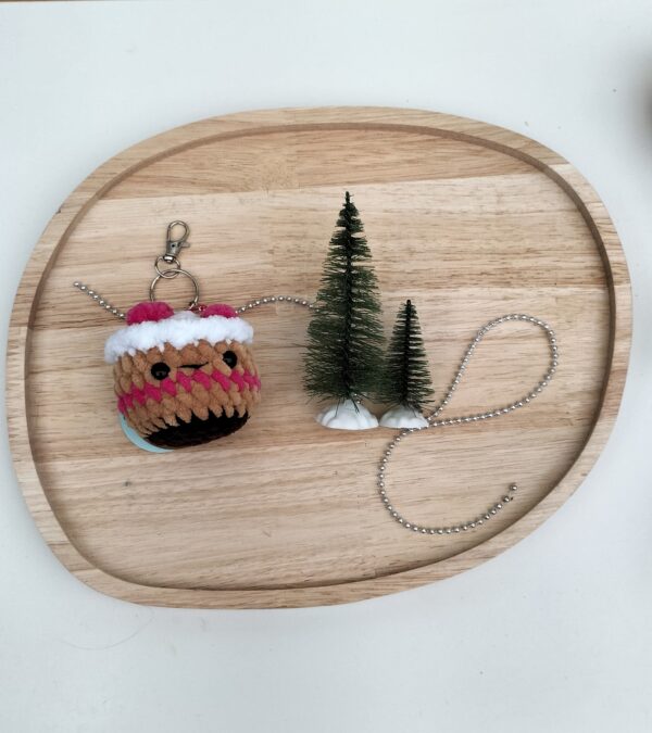 Oplus_131106 Sleutelhanger cupcake - donker roze