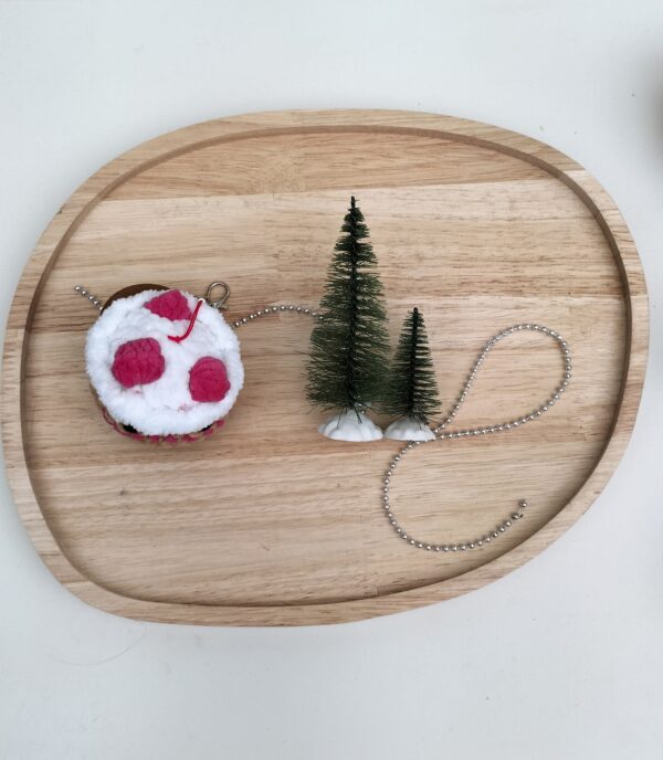 Oplus_131106 Sleutelhanger cupcake - donker roze