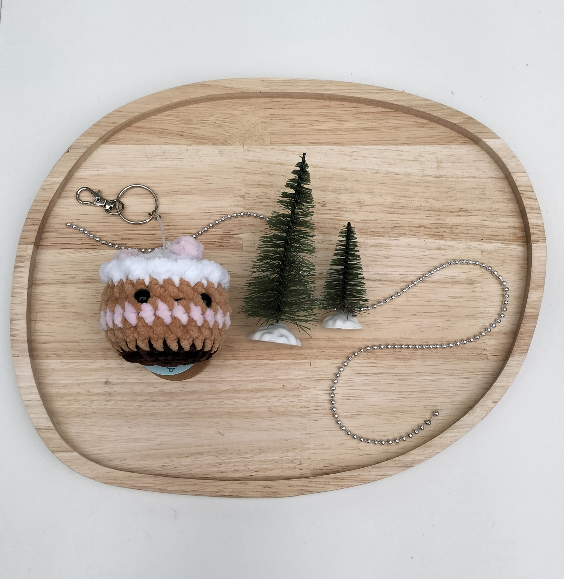 Sleutelhanger cupcake (licht roze)