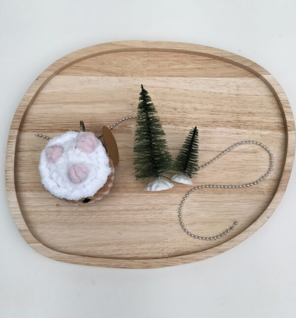 Sleutelhanger cupcake (licht roze)