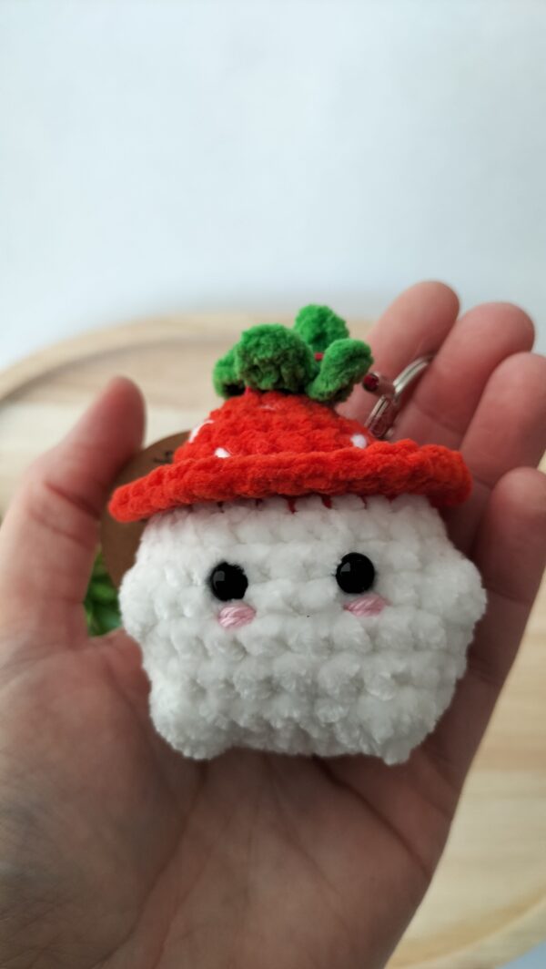 Sleutelhanger mushi- aardbei rood