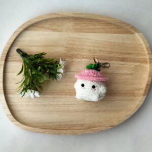 Sleutelhanger mushi- aardbei roze