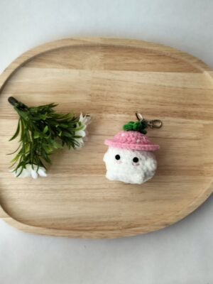 Sleutelhanger mushi- aardbei roze