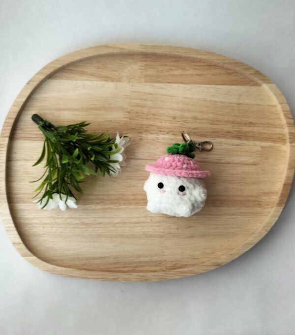 Sleutelhanger mushi- aardbei roze