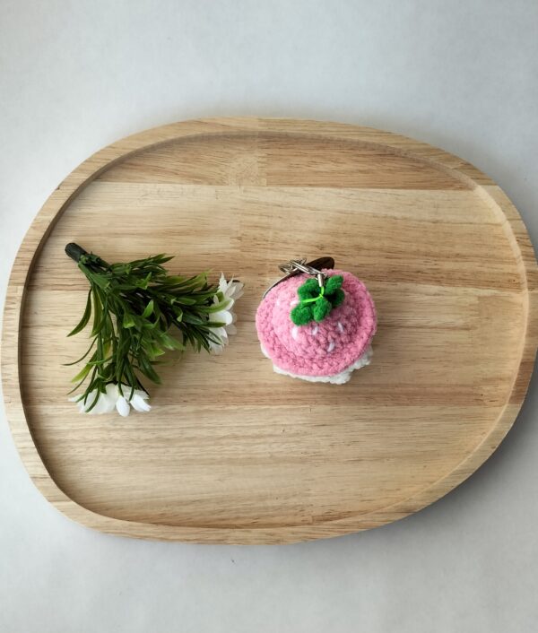 Sleutelhanger mushi- aardbei roze