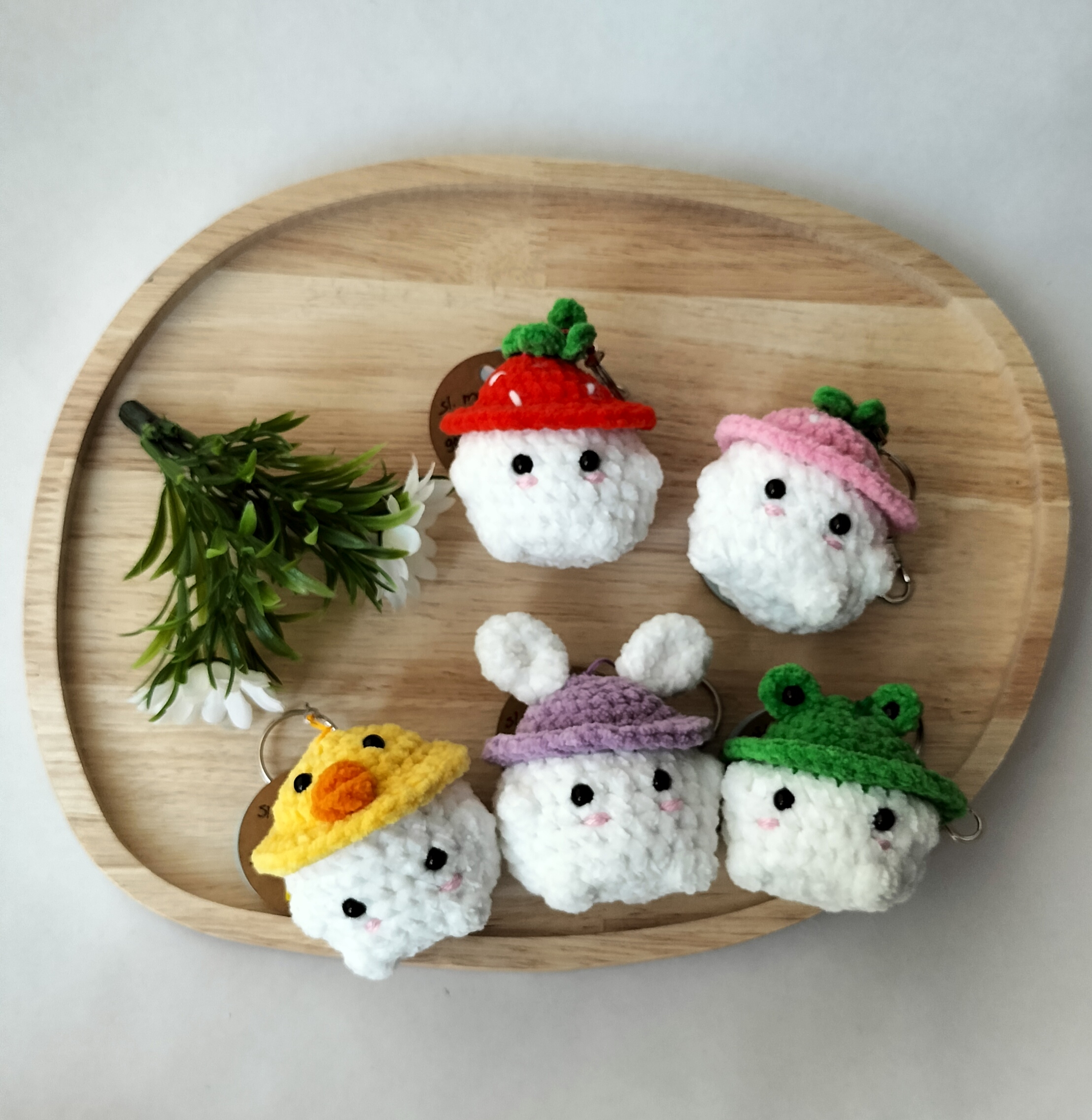 Sleutelhanger mushi- aardbei rood